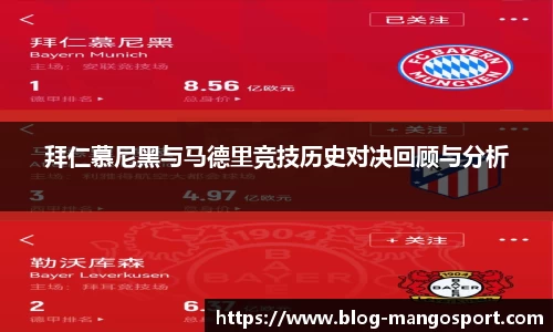 拜仁慕尼黑与马德里竞技历史对决回顾与分析